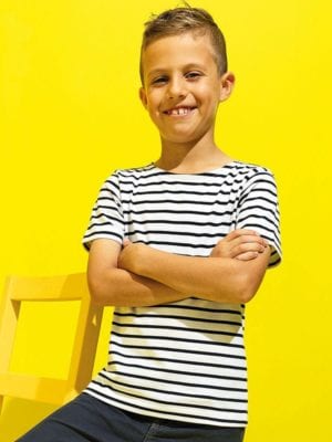 T-shirt marinière « coastal » enfant à manches courtes